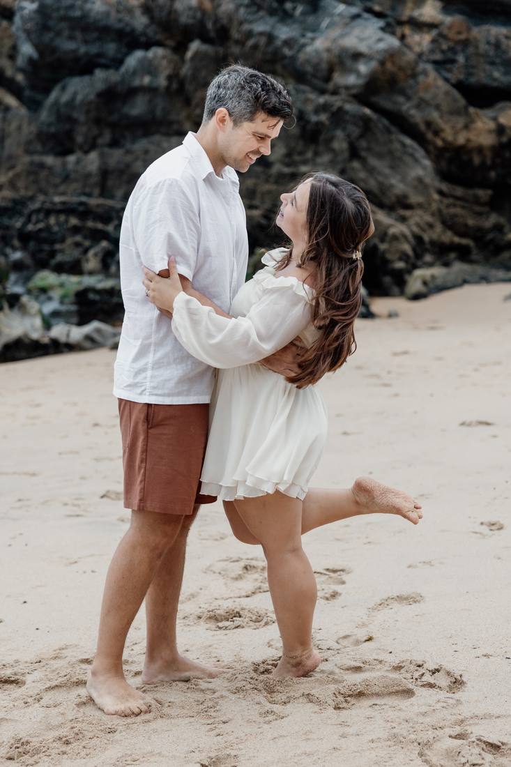Iara e João na praia